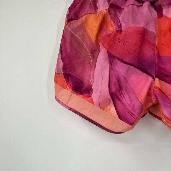 Athleta Printed Mesh Racer Run Shorts 4” Make a Splash Warm Built-In Brief - Picture 4 of 5